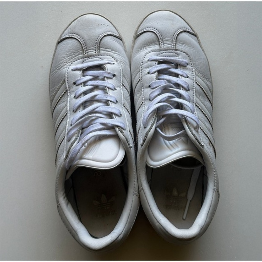Adidas Gazelle White Leather Sneakers Low Top Shoes IG0666 Mens 4.5 Womens 5.5 - Picture 6 of 6